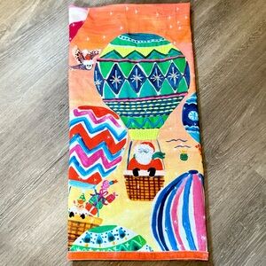 Anthropologie Christmas Towel, Eclectic Holiday Kitchen Decor, Colorful Boho